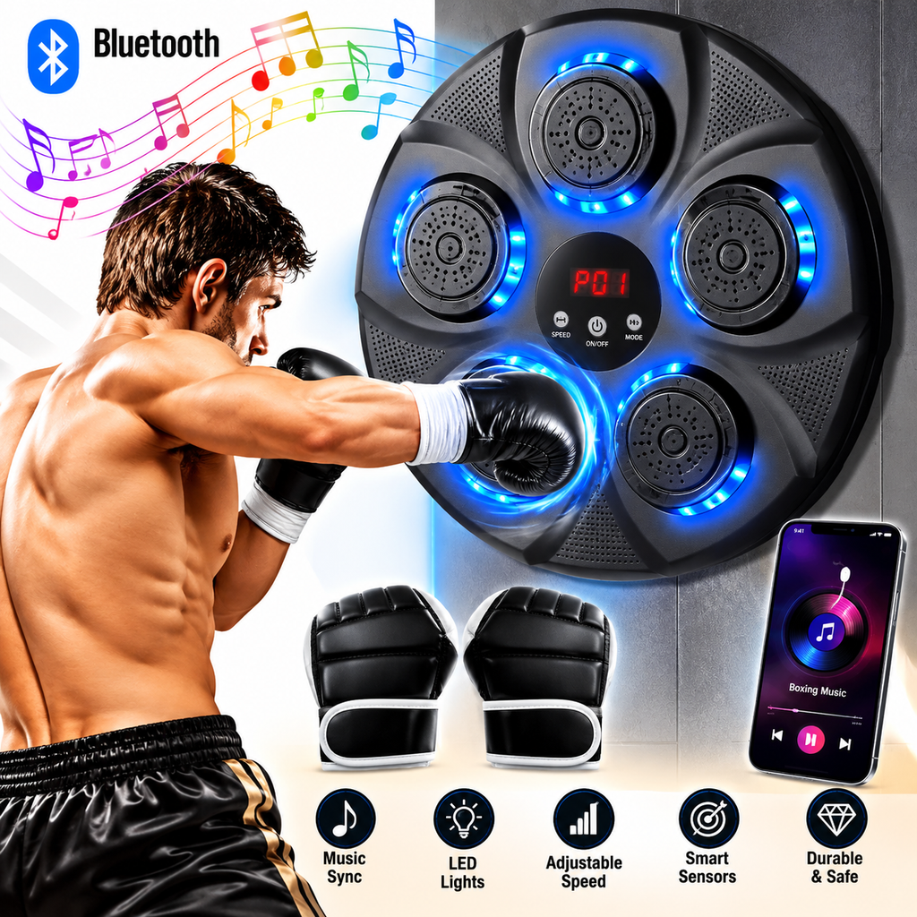 Smart Music Boxing Machine for home cardio and rhythm training.